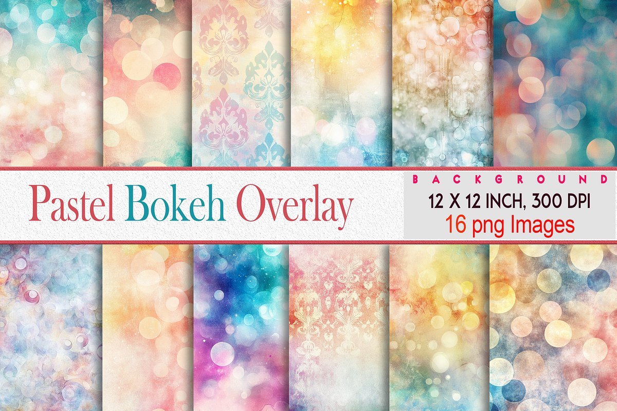 Watercolor Pastel Bokeh Overlay, a Pattern Graphic by Printable Treasure (Photo 1 of 3)
