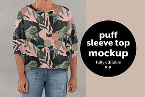 Puff Sleeve Top Mockup
