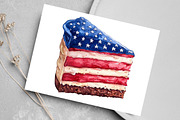 Watercolor Labor Day Cake Clipart, an Illustration by Canvas Craft (Thumbnail 5 of 8)