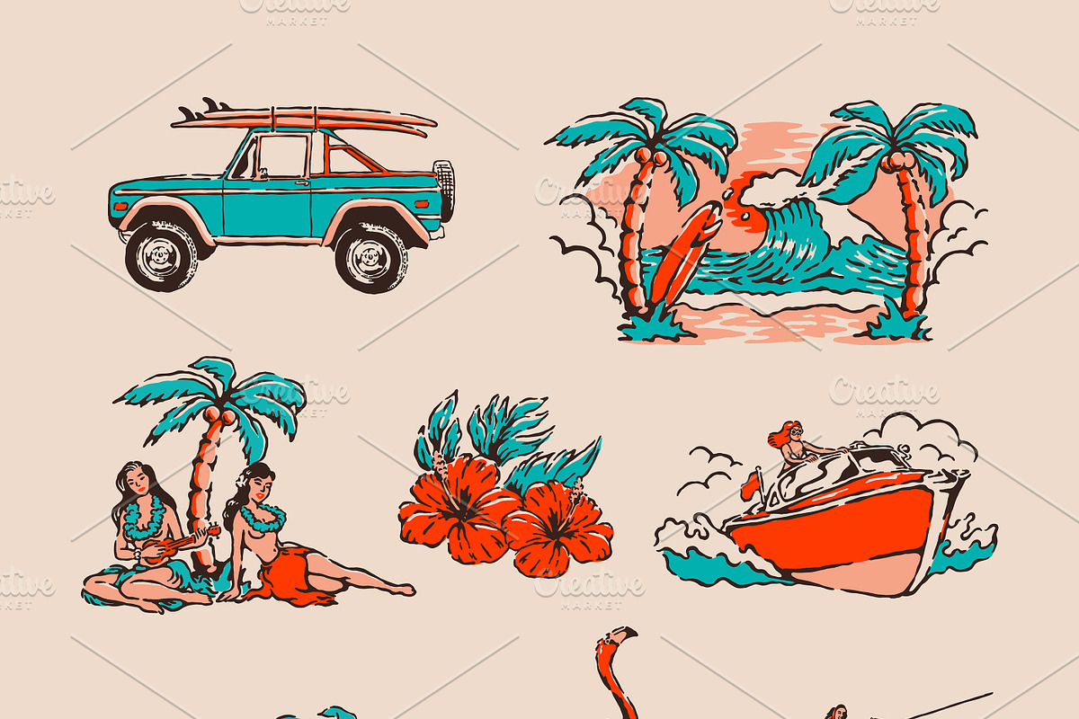 Summer 1987 Hand Drawn Illustration, an Object Illustration by Naturaworks Creative (Photo 2 of 7)