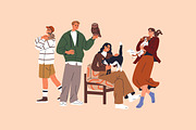 Happy people with cute pets, animals, an Animal Illustration by Good Studio (Thumbnail 4 of 10)