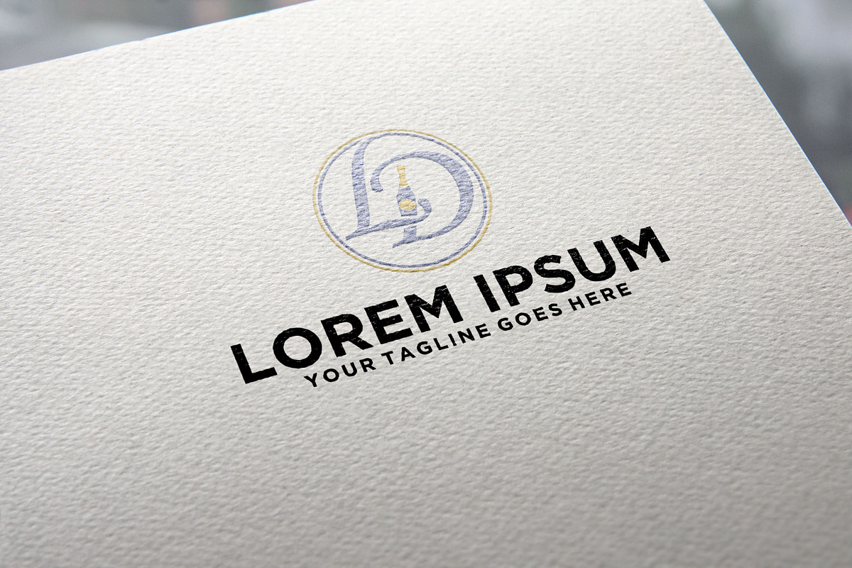 Champagne Bottle LD letter logo, a Branding & Logo Template by REDVY CREATIVE