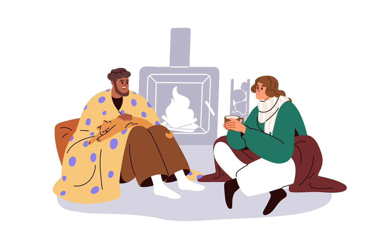 People freezing, shivering from cold, a Person Illustration by Good Studio (Photo 3 of 7)
