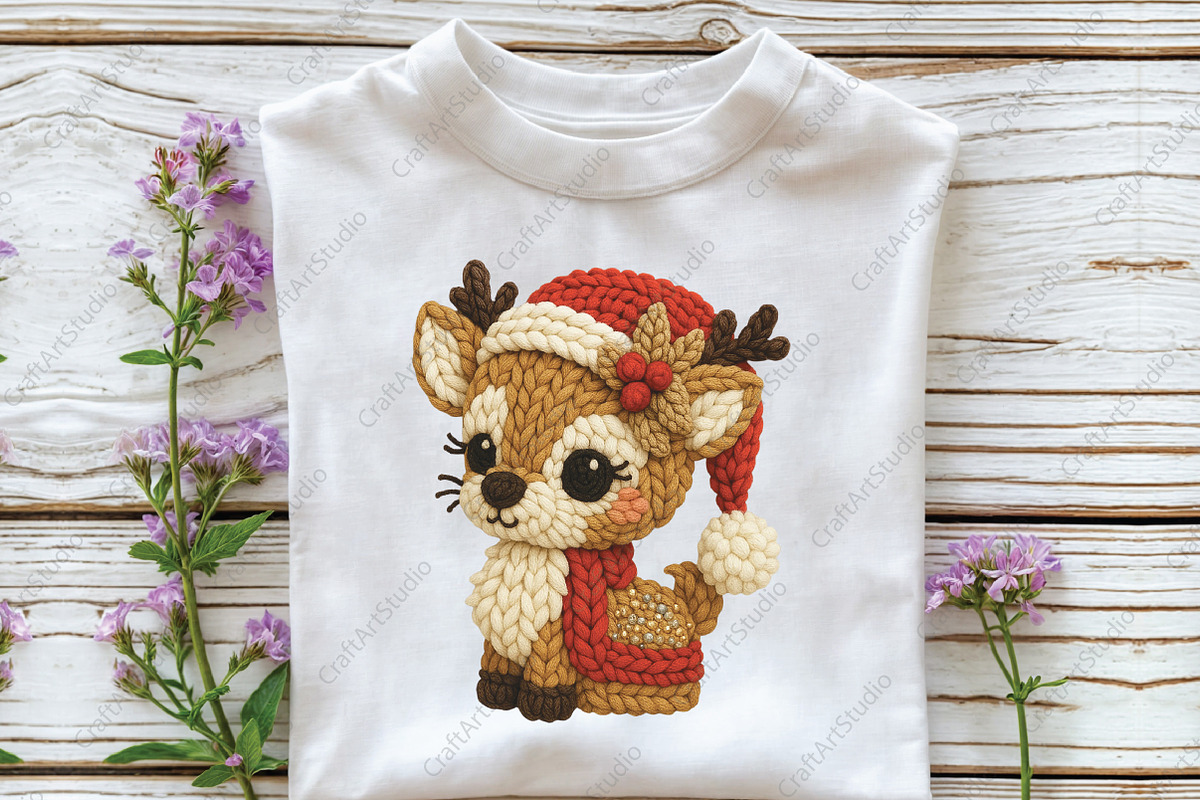 Christmas Reindeer Crochet PNG, an Illustration by CraftArtStudio (Photo 3 of 4)