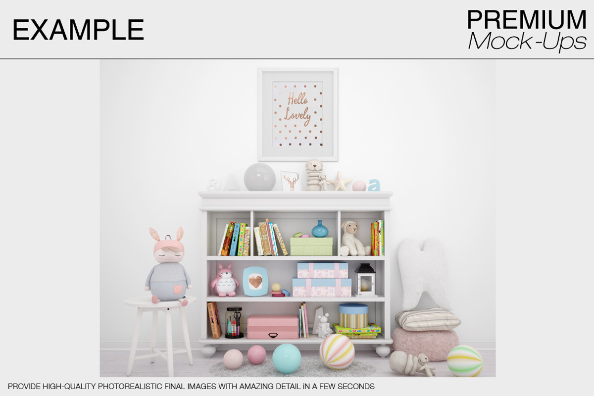 Nursery Wallpaper & Frames Mockups, a Product Mockup by mock-ups (Photo 11 of 23)