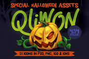 Qliwon: Halloween Iconic Set, an Illustration by Weirdsgn Store (Thumbnail 1 of 7)