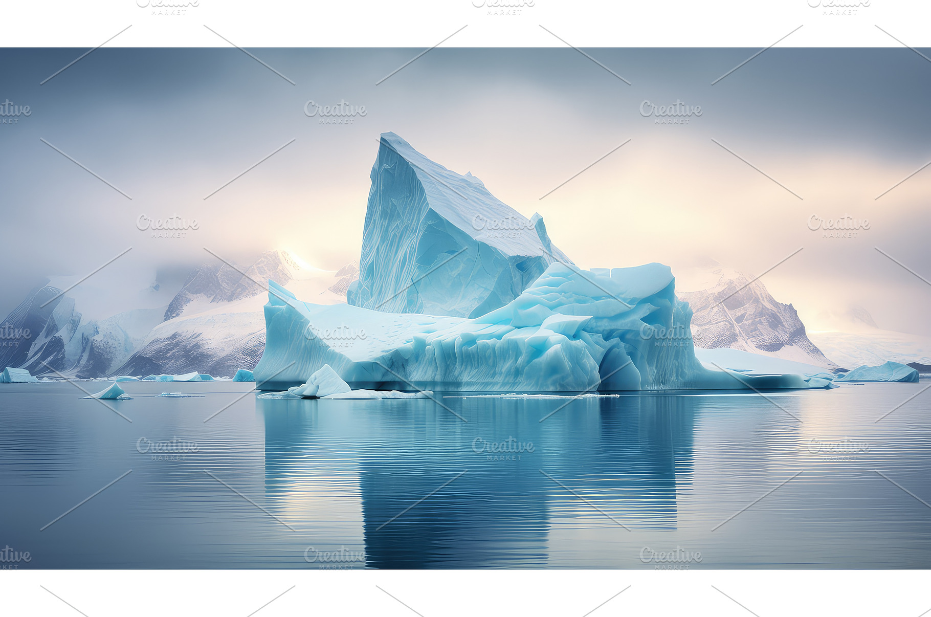 ice pinnacled icebergs landscape ai, a Background Photo by pikepicture