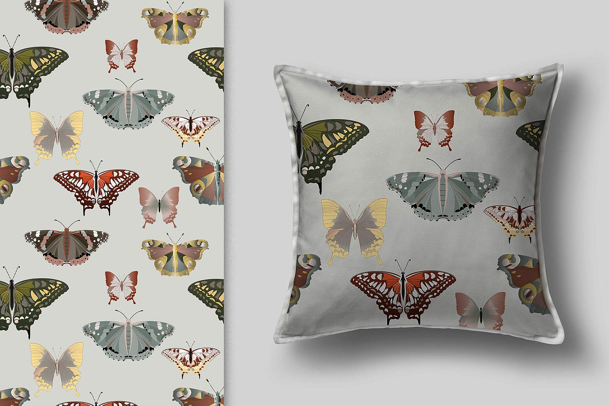 Butterflies seamless vector set, a Pattern Graphic by PatternsBlooming (Photo 3 of 5)