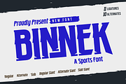 BINNEK | Athletic Font, a Font by twinstd (Thumbnail 1 of 14)