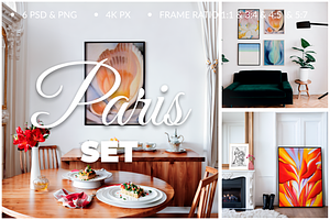 Poster Frame Mockup SET Paris 6 PSD