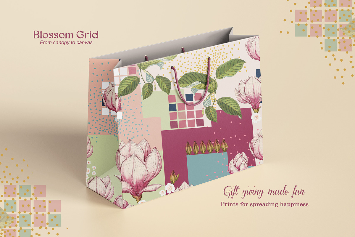 Blossom Grid Prints & Patterns, a Pattern Graphic by GND ART STUDIO (Photo 6 of 8)