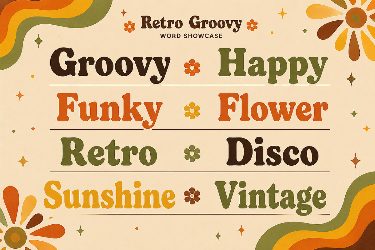 Retro Groovy, a Script Font by Wow Magic (Photo 3 of 5)