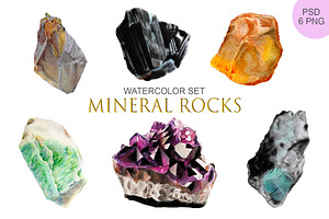 Mineral Rocks Watercolor set