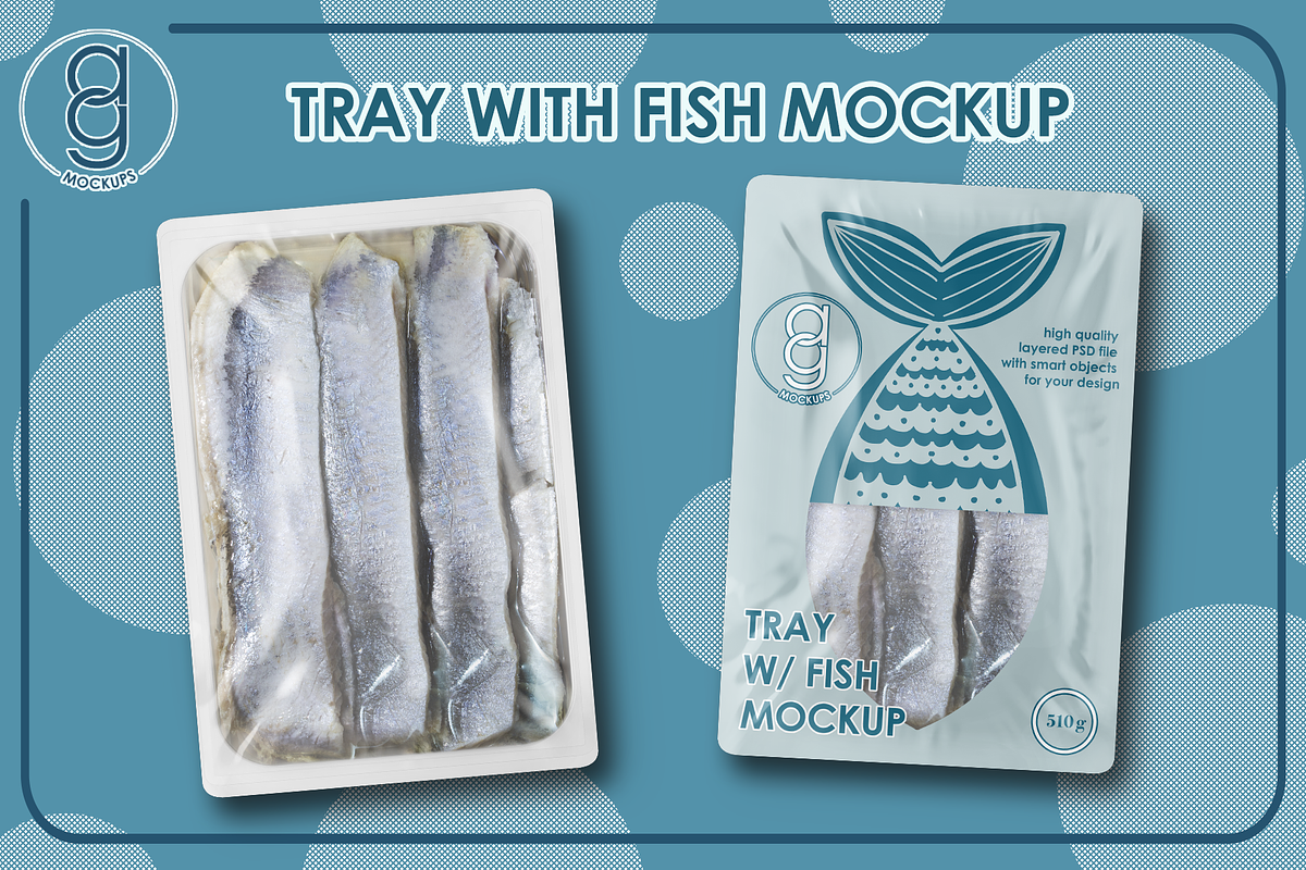 Plastic Tray with Fish Mockup, a Packaging Mockup by AG Mockups (Photo 1 of 4)