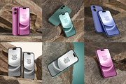 iPhone 16 Mockup with Rock – 6 PSD, an iPhone Mockup by Muhazdinata (Thumbnail 1 of 8)