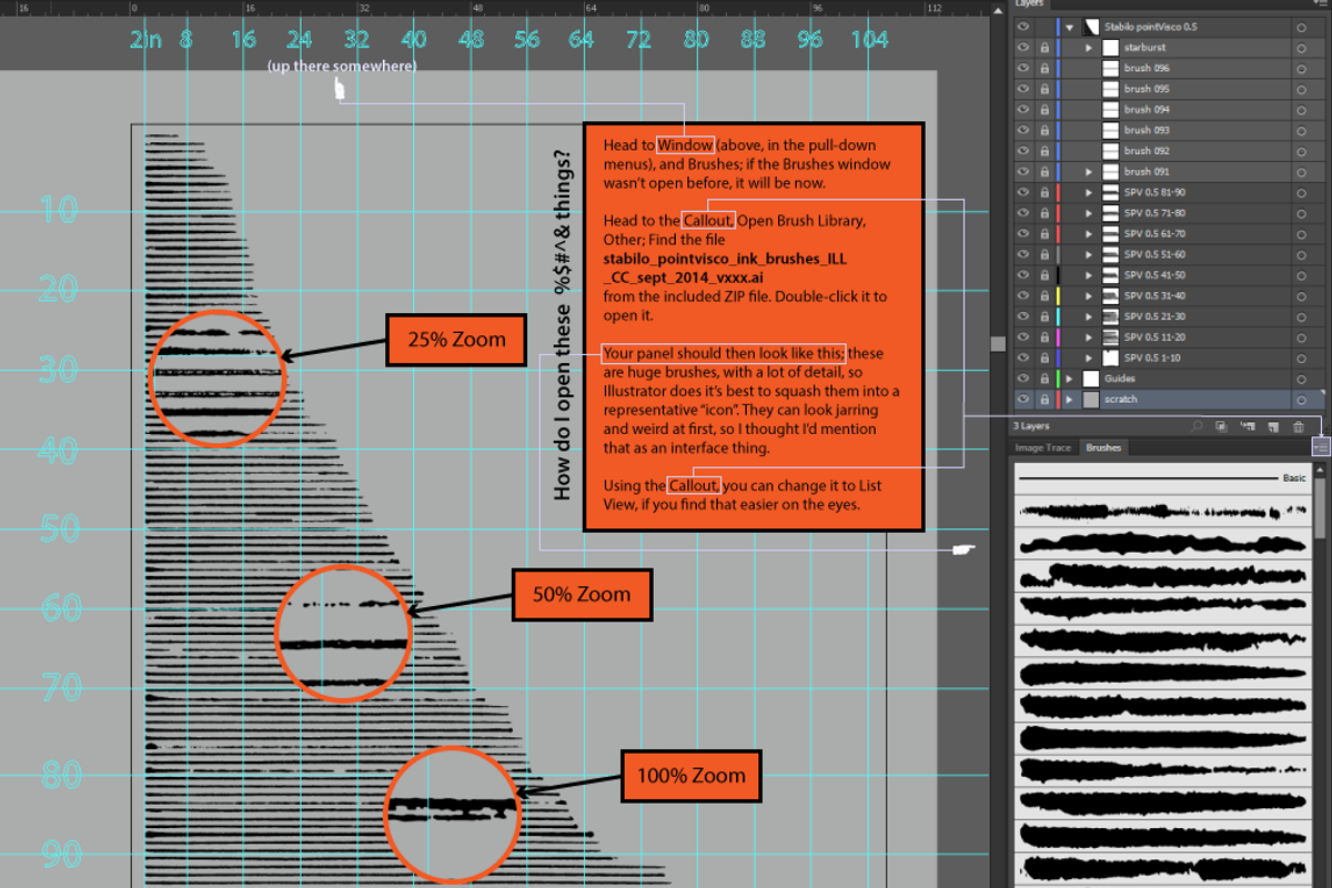 90 Pro Illustrator Ink Brushes preview 2
