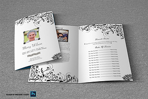 Funeral Program Template Black White