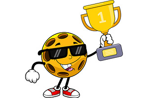 Pickleball Holding Champion Trophy, an Illustration by HitToon