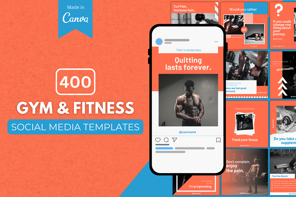 Gym and Fitness Canva Templates, a Social Media Template by Canvagator (Photo 1 of 3)