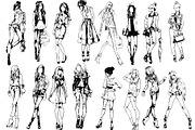 50 fashion pretty girls vector, a Decorative Illustration by AnastasiyaOleynik (Thumbnail 3 of 4)
