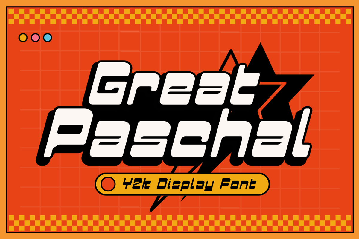 Great Paschal - Y2k Display Font, a Sans Serif Font by Sronstudio (Photo 1 of 14)