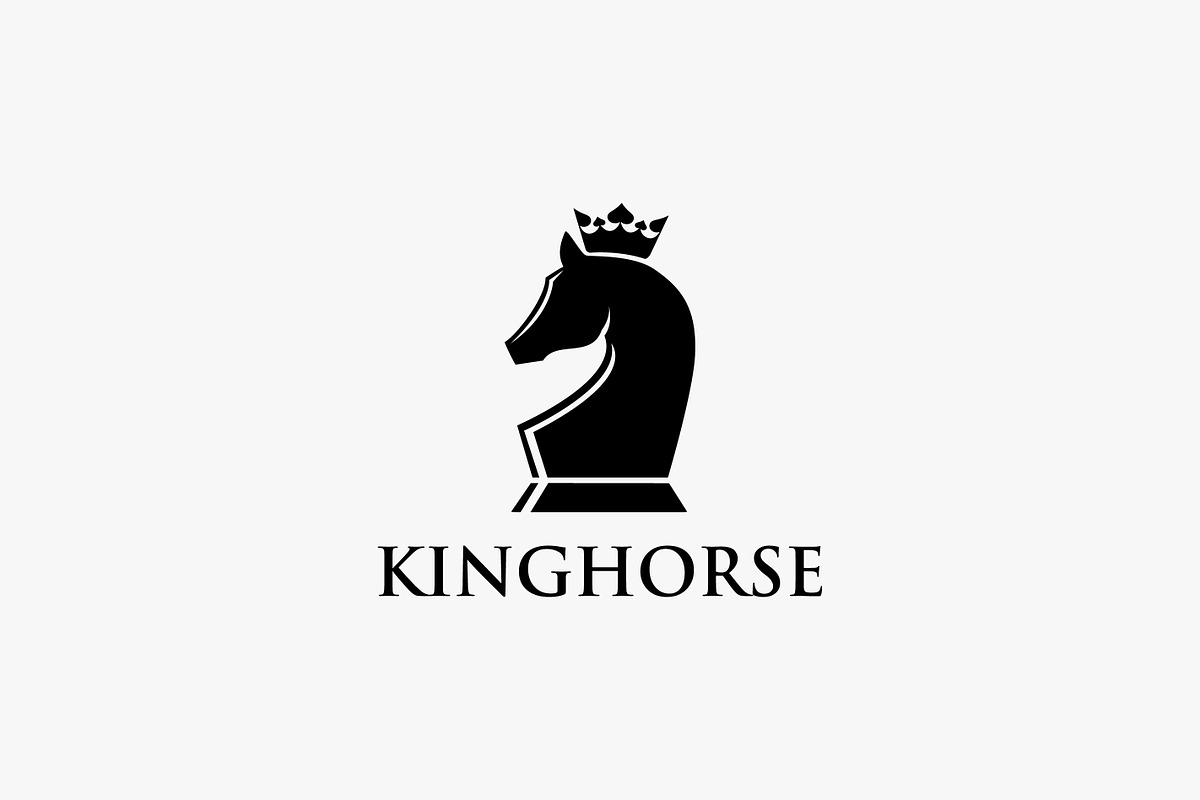 minimalist king horse of chess logo, a Branding & Logo Template by DOMHOUZE