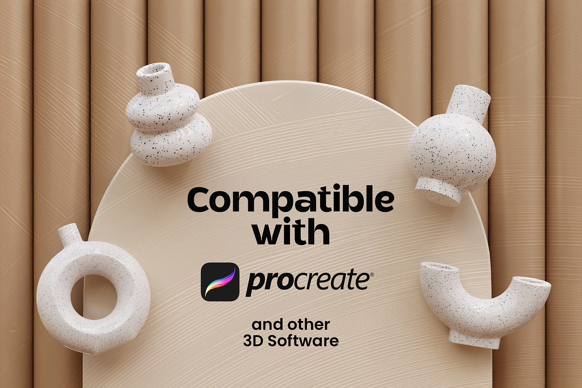 Procreate Ceramic Vases 3D, a Brush Add-On by Nurmiftah (Photo 6 of 7)