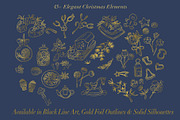Golden Christmas Art Line Collection, an Object Graphic by ArtyCats (Thumbnail 2 of 6)