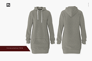 Hooded pullover dress mockup., a Hoody Mockup by Irena Matiash shop (Thumbnail 3 of 4)