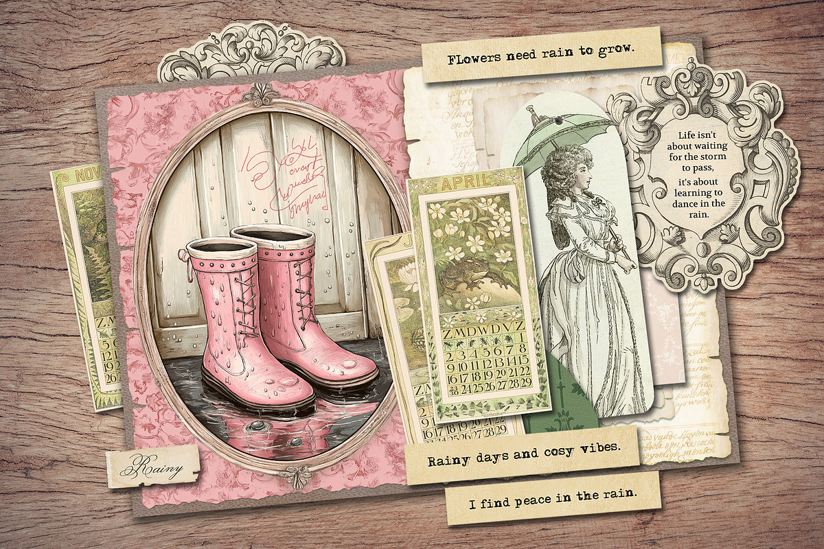 Rainy Day in the Garden Junk Journal, a Decorative Illustration by Secret Helper (Photo 7 of 8)