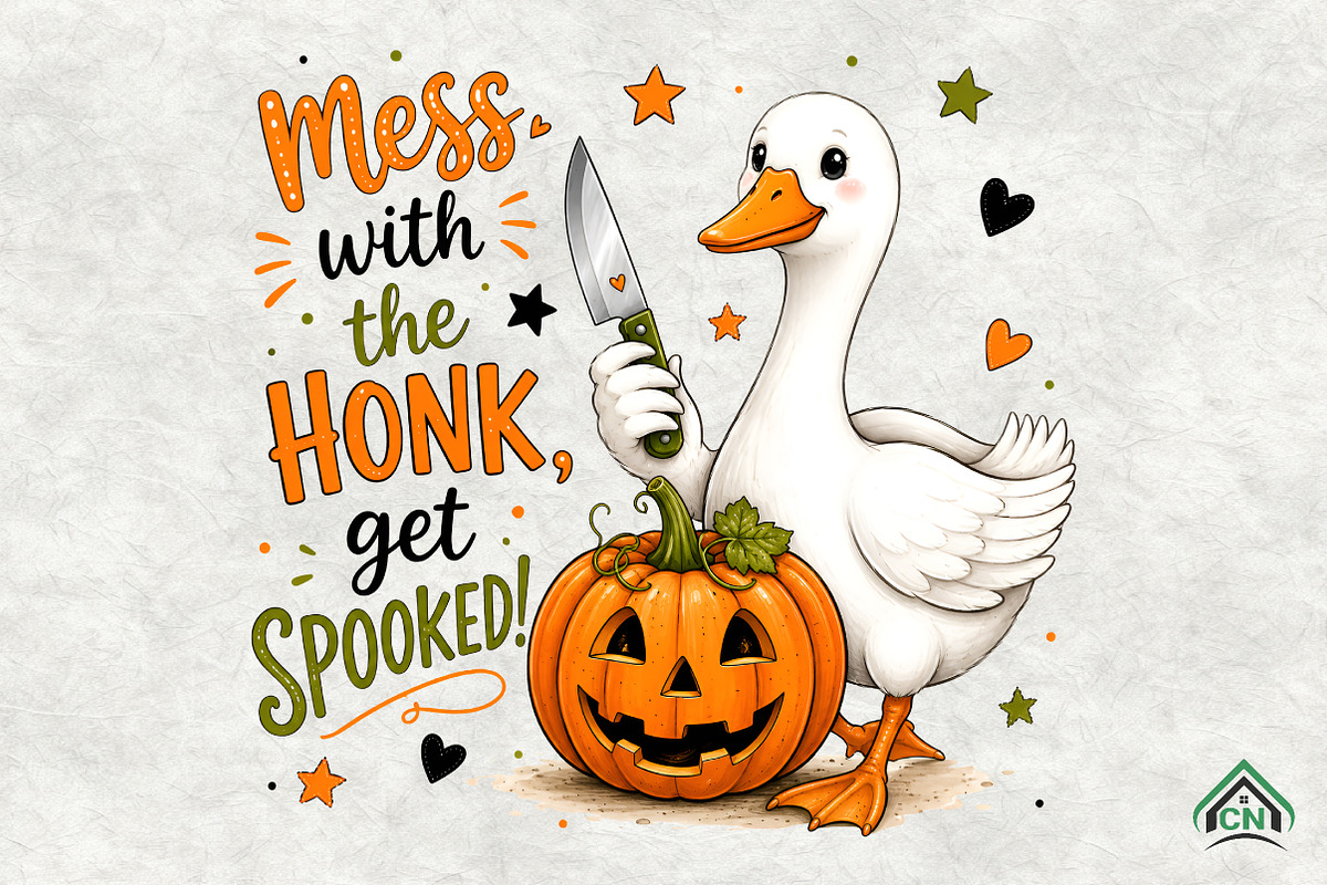 Funny Halloween Goose PNG, a Seasonal Illustration by Craft Nest (Photo 1 of 3)