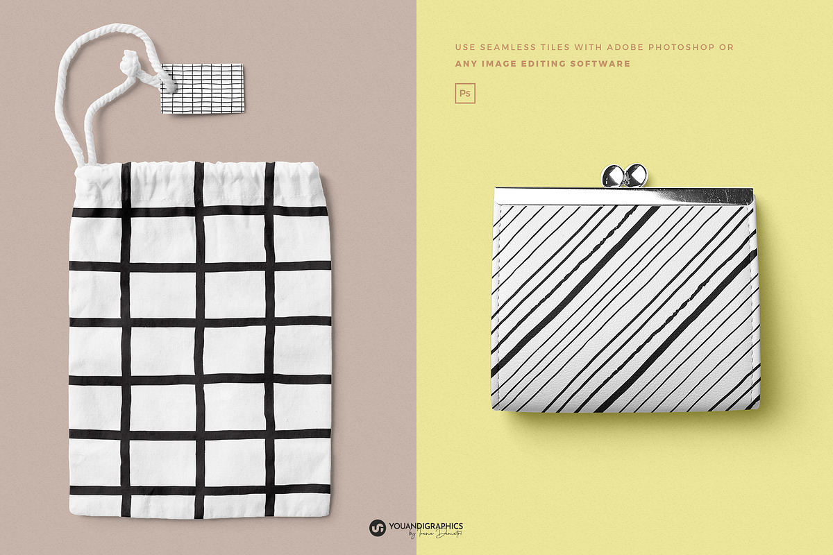 Grids & Lines Seamless Patterns, a Pattern Graphic by Youandigraphics (Photo 3 of 12)