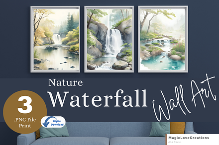 Nature Landscape Print Wall Decor, a Poster Template by MagicLove Creations