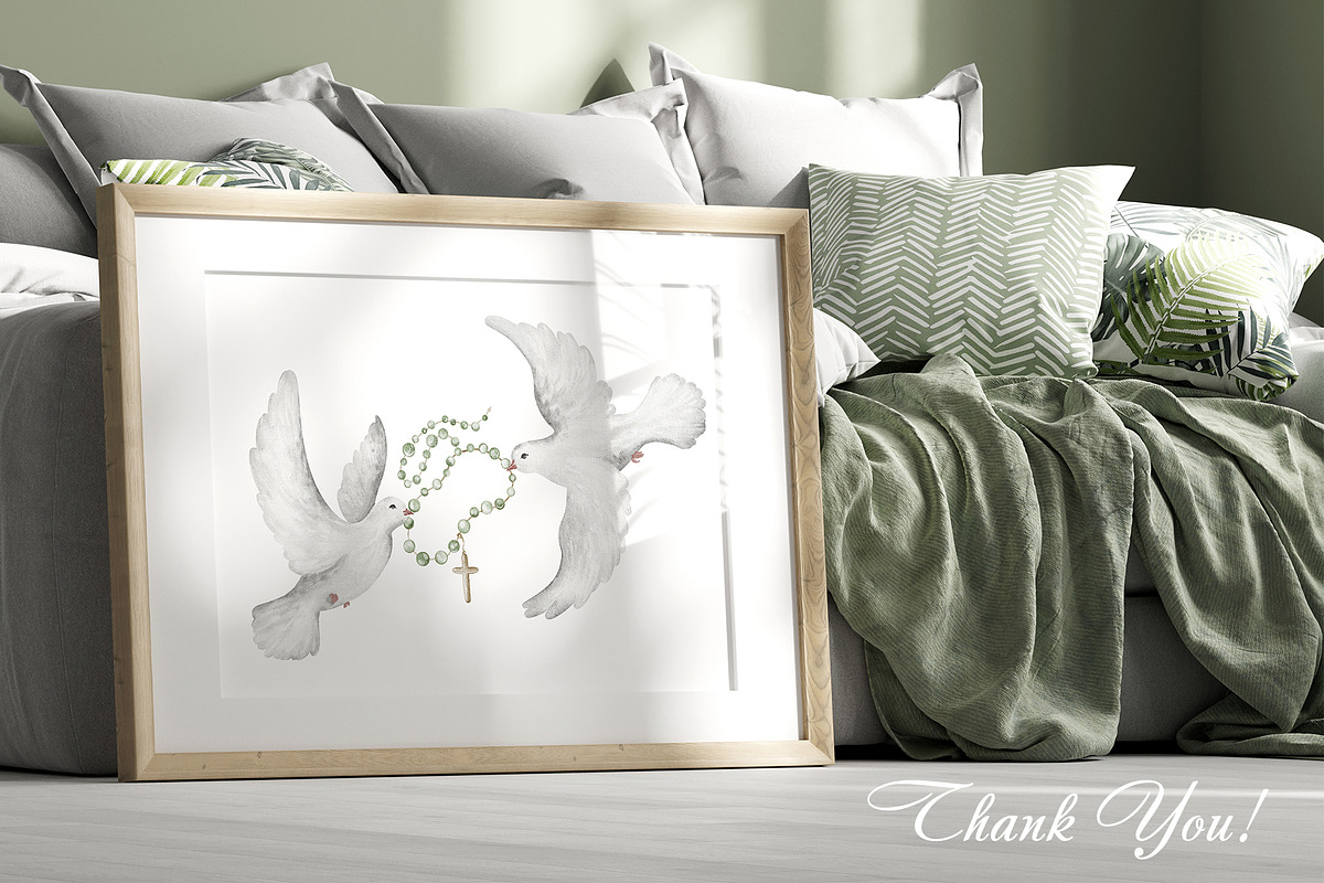 Hand Painted Baptism Watercolor Set, a Background Graphic by LenArt (Photo 19 of 19)