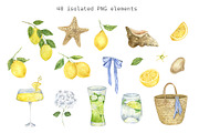 Azure and Lemons watercolor clipart, a Food Illustration by Eves_Aquadreams (Thumbnail 2 of 10)