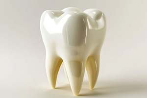 White dental tooth model on white background, a Health & Medical Photo by AlyaAnd
