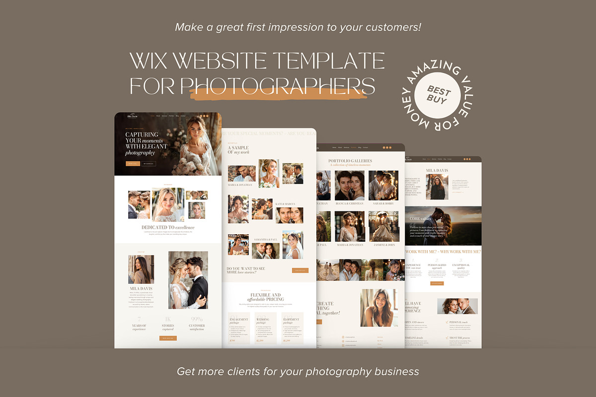 Wedding Photography Wix Template, a Wix Template by vectorocean (Photo 7 of 11)