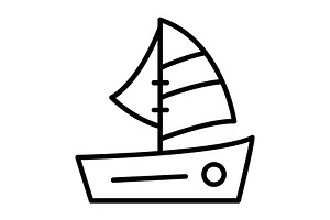 Boat Line Icon, an Icon by Pexelpy
