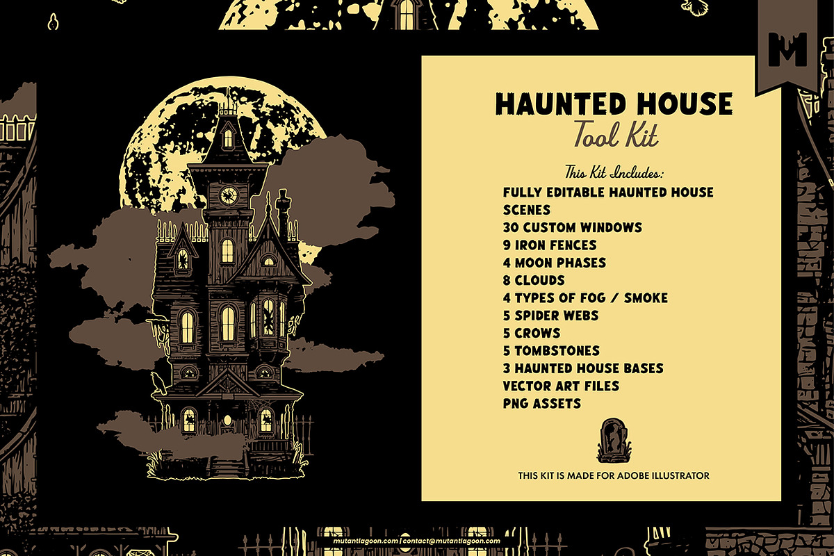Customizable Haunted House Kit, a Branding & Logo Template by Mutant Lagoon (Photo 2 of 9)