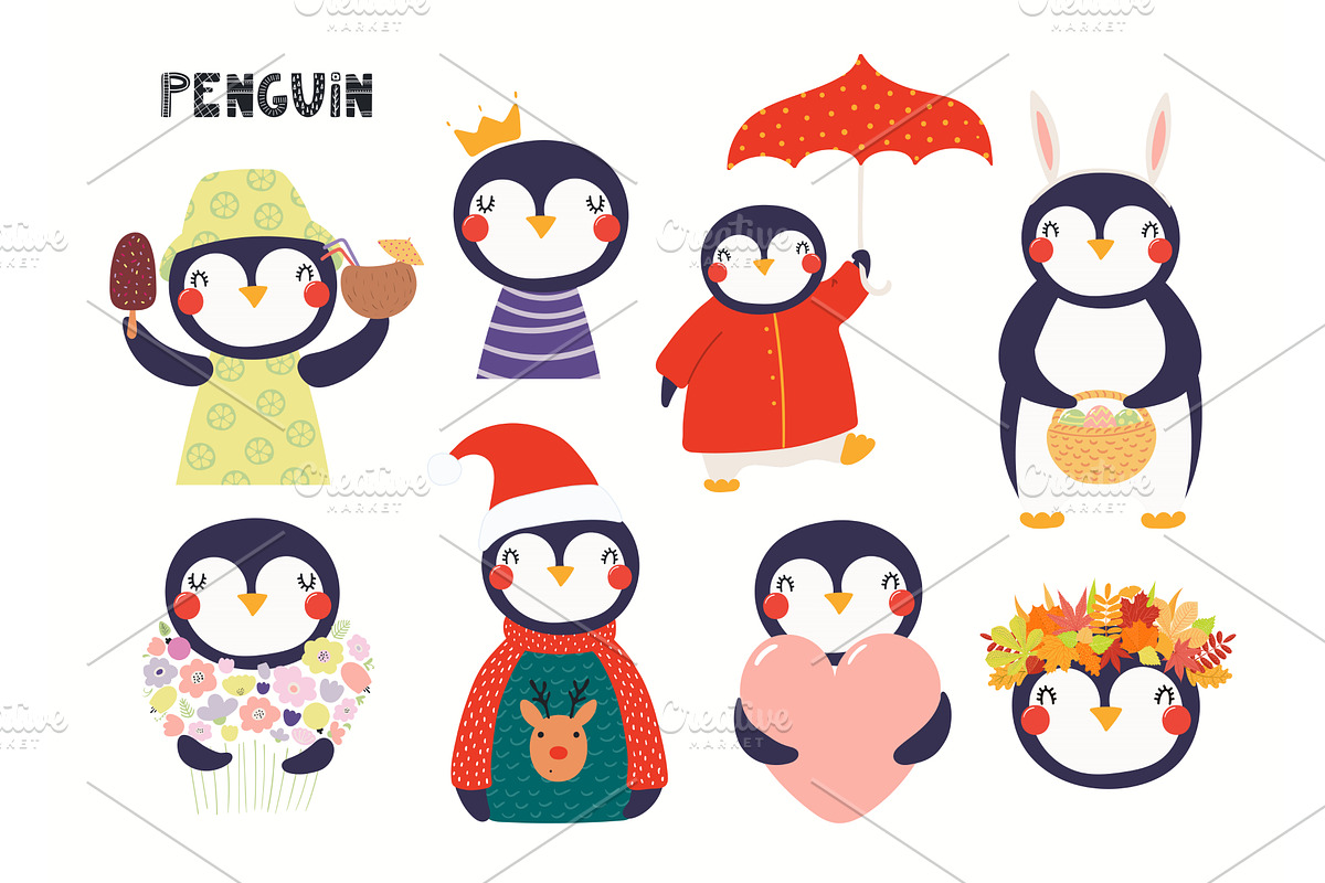 Cute little penguin illustrations, an Animal Illustration by sceptical cactus
