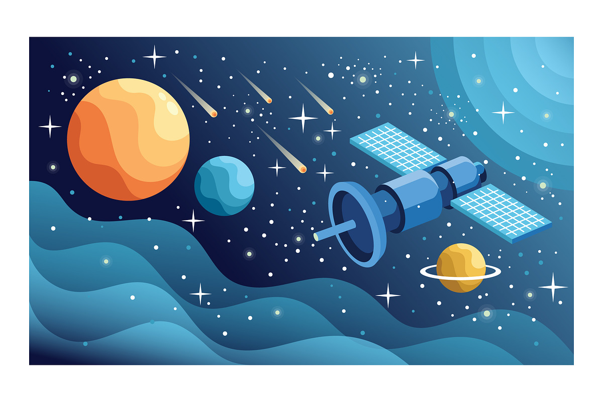 Space Objects Vector Set, an Object Illustration by KAZ by IanMikraz Studio