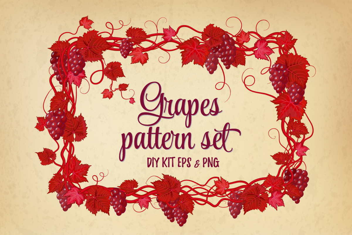 Vintage Grape DIY kit, a Pattern Graphic by leezarius (Photo 1 of 6)