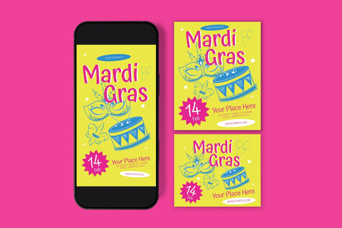 Mardi Gras Flyer, a Flyer Template by graphicook (Photo 3 of 3)