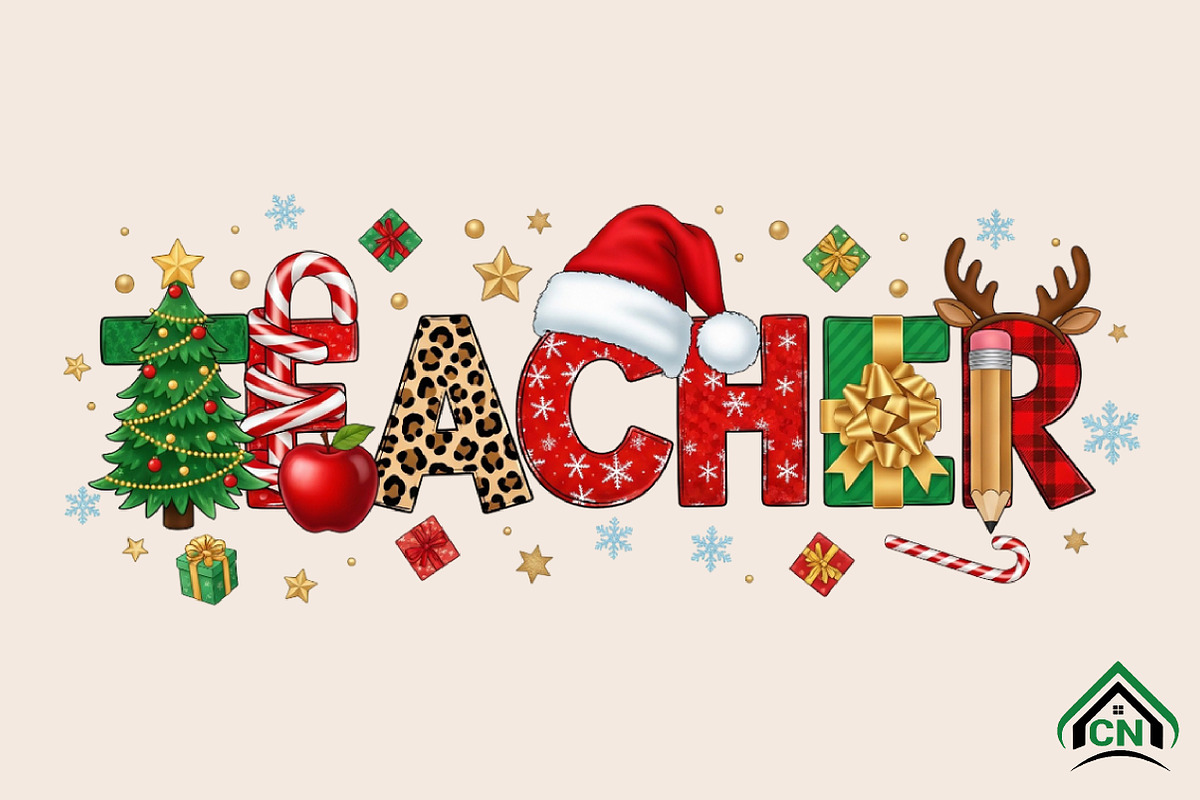 Christmas Teacher PNG, an Illustration by Craft Nest (Photo 1 of 6)