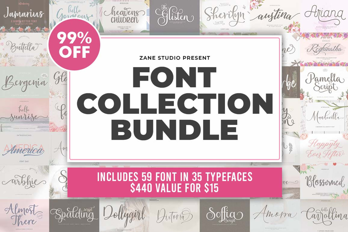Font Collection Bundle, a Script Font by Zane Studio (Photo 1 of 21)