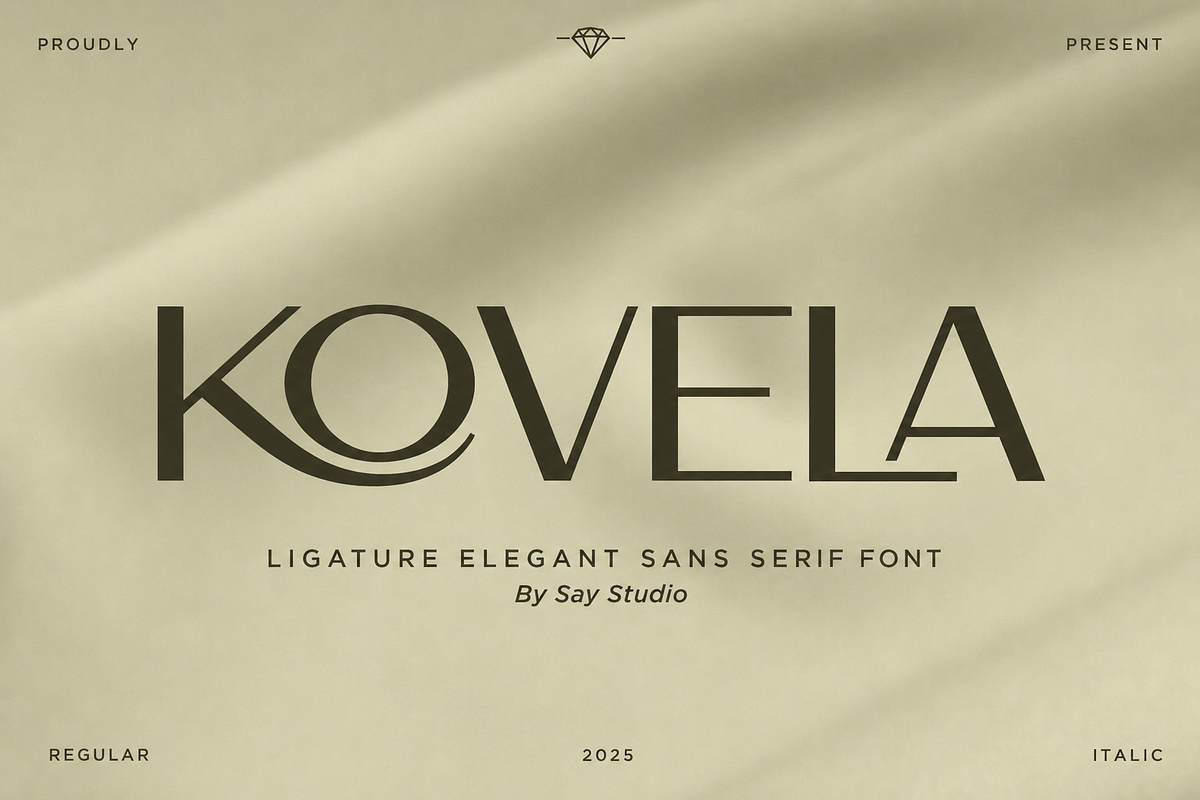 Luxury Ligature Sans Font - Kovela, a Sans Serif Font by Say Studio (Photo 1 of 11)