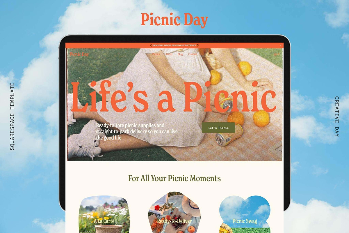Picnic Day Squarespace Template, a Squarespace Template by Creative Day (Photo 1 of 5)