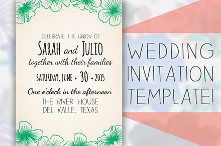 Floral Wedding Invitation Template