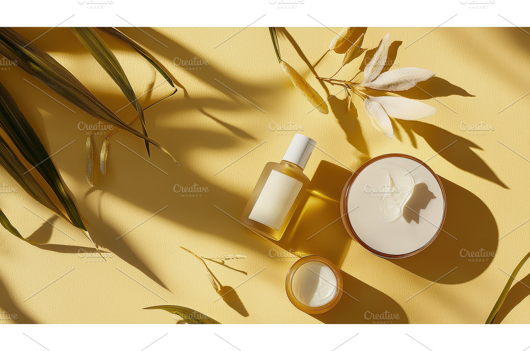 Cream jars and dropper bottle with, a Health & Medical Photo by Rodica Ciorba