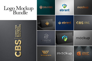 12 Logo Mockup Branding Bundle